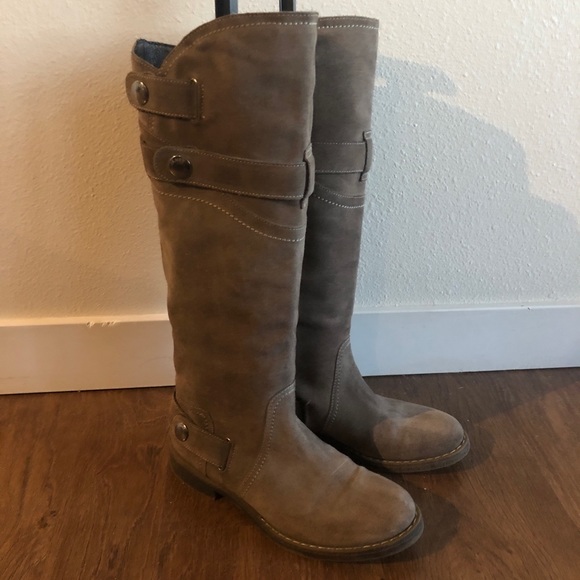 Janet Sport suede brown gray riding boots - Picture 1 of 3